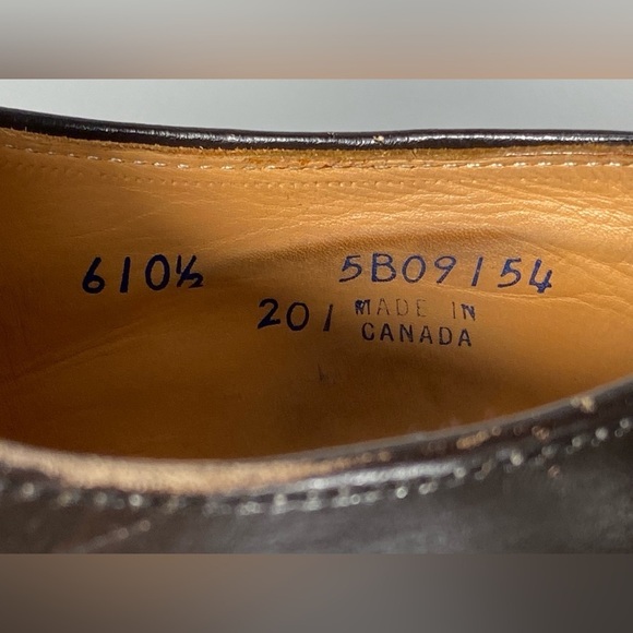 Boulet Mens Shoe Size 10.5 Derby Cap Toe Leather Dress Shoes Brown Canada Made - Picture 8 of 9